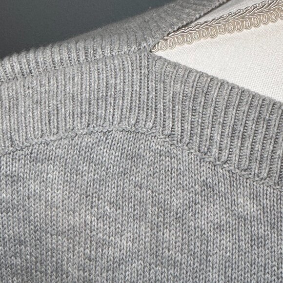 Loft Women's Size XS "Con Amor" Gray Lightweight Sweater 100% Cotton - Picture 5 of 9